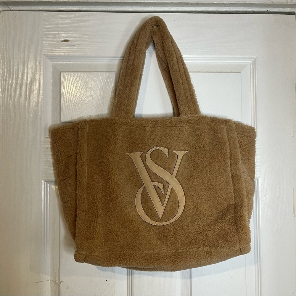Victoria secret brown fleece tote